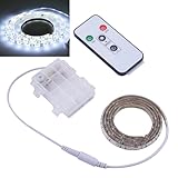  SUMAITech Tira LED resistente al agua, funciona con pilas, con mando a distancia, color blanco frío, 100 cm, IP64