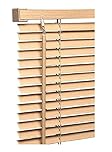 60cm x 150cm - Window Curtians - Natural Colour - PVC wood grain Effect Venetian Blinds - Child Safe Pull Cords - Included All Fittings