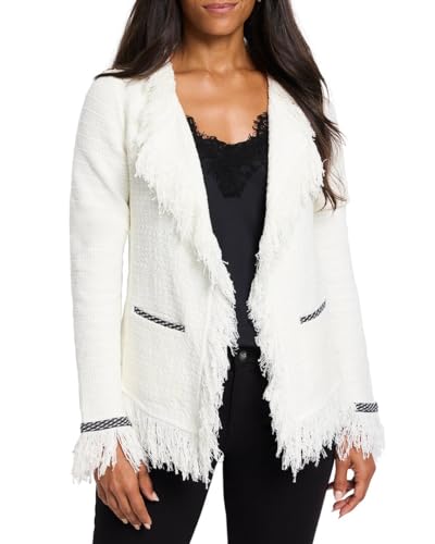 NIC+ZOE Women's Statement Fringe Mix Knit Jacket