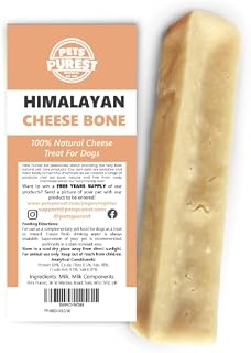 Pets Purest Himalayan Yak Milk Chew Large - 100% Natural Cheese Bone Food Treats for Dog, Puppy & Senior - Long Lasting Protein & Calcium Dogs Dental Stick Snack for Plaque Off, Tartar & Teeth