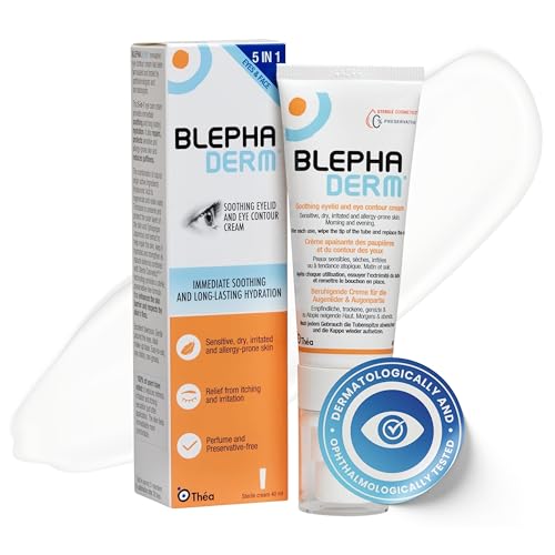 BLEPHADERM 5-in-1 Eyelid & Eye Contour Cream - Soothes Repairs Moisturises Protects & Reduces appearance of Puffiness for Sensitive Dry Irritated Skin 40ml