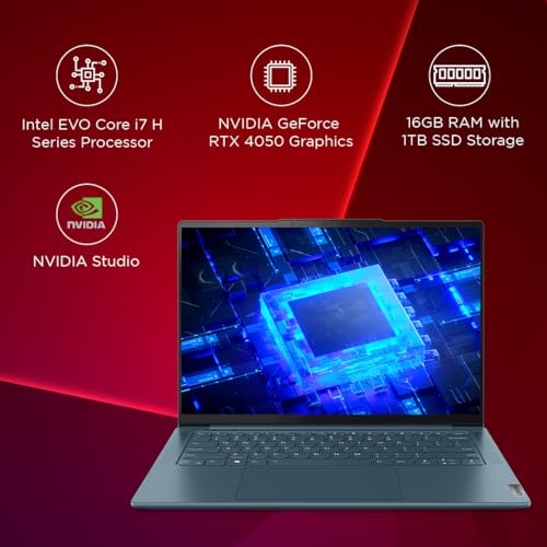 Image of Lenovo Yoga Pro 7 Intel Core i7-13700H 14.5 inch(37cm) 3K IPS 400Nits Laptop (16GB /1TB SSD /NVDIA RTX 4050 6GB /Win 11 /Office 2021 /Backlit KB /1Yr Warranty /Alexa /3 Month Game Pass /Teal /1.49Kg), 82Y700A3IN