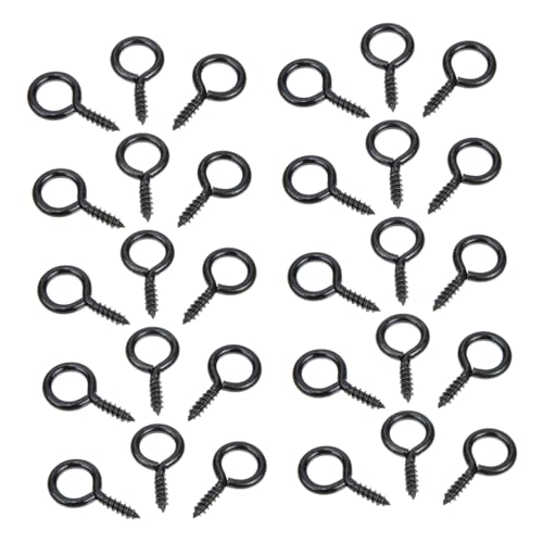 HIAKDOFT 30 piezas Tornillos Autorroscantes Resistentes para Colgar Ganchos Metálicos de Ojo para Uso Interior y Exterior Instalación Firme y Duradera