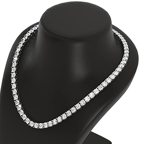 4-Prong Round Tennis Necklace – Elegant & Timeless, 18 ", 5.00-25.00 CT3