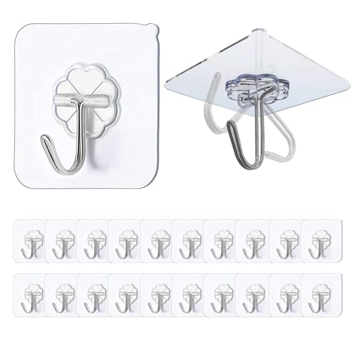 EOSWRU Haken Selbstklebend, 20 Stück Klebehaken Transparent Ohne Bohren (max 10 kg) Nahtloser Wasserdicht und Ölfest Mehrzweck Klebe Haken, Wandhaken Selbstklebend für Küche Bad EOSWRU Haken Selbstklebend, 20 Stück Klebehaken Transparent Ohne Bohren (max 10 kg) Nahtloser Wasserdicht und Ölfest Mehrzweck Klebe Haken, Wandhaken Selbstklebend für Küche Bad