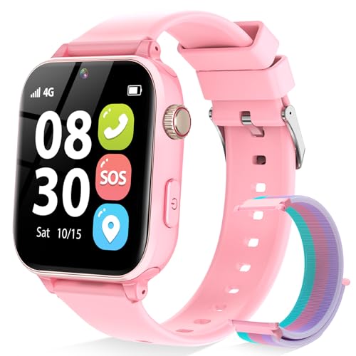 Image of 4G Kids Smart Watch with GPS Tracker for Boys Girls, Phone Watch SOS Call for Children Ages 4-12 Birthday Gift