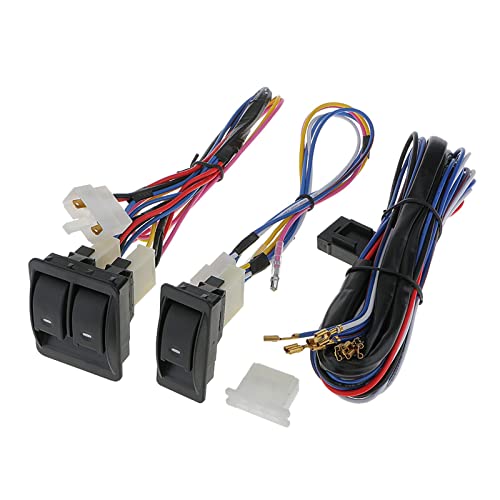 Kit lève-vitre universel voiture mécanisme électrique de remplacement 12V avec 3 boutons complet