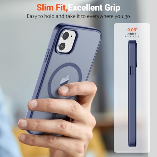 Image of SUPFINE Magnetic for iPhone 11 Phone Case(Compatible with MagSafe)(Military Grade Drop Protection) Translucent Matte Shockproof Phone Case, Lavender Gray