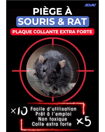 Piège à Rats et Souris Collant sans Poison - Plaque Glue Ultra Forte pour Maison, Restaurant, Commerce - Piège Anti rongeurs, Insectes - Produit Anti Souris...