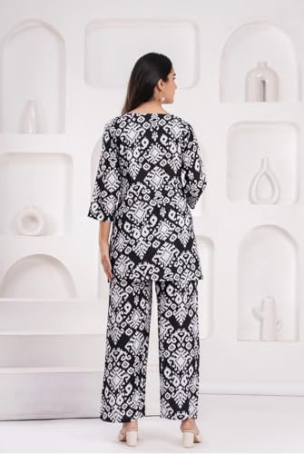 Image of YAZIA Women Cotton Lounge Wear Set - Printed Top & Pyjama Co-Ord Set | Soft Breathable Fabric | Daily, Nightwear & Home Wear | Small to 3XL