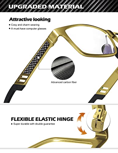 Image of ANYLUV Blue Light Blocking Glasses Men Computer Gaming Glasses Lightweight Al-Mg Metal Anti Eyestrain Eye Protection