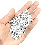 100 Pieces 5mm Mini Dice, 6 Sided for Board Games, Bulk D6 1/5' White Game Dot Square Set