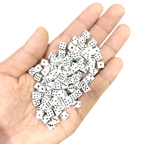 100 Pieces 5mm Mini Dice, 6 Sided for Board Games, Bulk D6 1/5