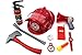 Toysery Fireman Costume for Kids - 10 Piece Firefighter Role Play Kit with Fire Extinguisher Helmet and Other Accessories for Boys and Girls