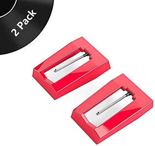 MUSITREND Aguja de Repuesto para Tocadiscos, Paquete de 2 Agujas con Punta de Diamante para Tocadiscos