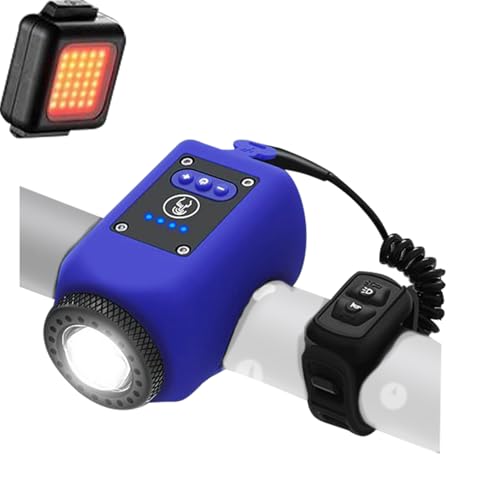 Faro de bicicleta impermeable con alarma acústica y cuatro modos de destello LED