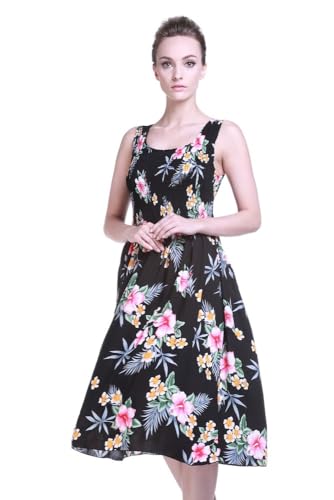 Image of Family Matching Hawaiian Clothes, Hibiscus Black | Black Hibiscus Print • Soft Rayon Fabric • Family Matching Outfits • Vacation Ready • Luau Party Wear