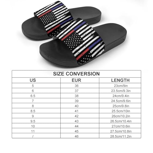 U.S. Thin Line Blue Flag Non Slip Slides Sandals for Women Men Quick Drying Shower Shoes for Bathroom Pool Beach2