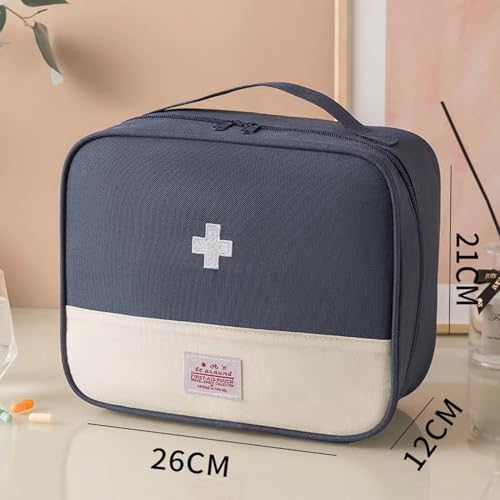 Image of Red First Aid Bag Empty 1st Aid Bag Medical Travel Case First Responder Emergency Storage Compact Medicine Bags for Car Home Office Kitchen Sport Outdoors (Blue)