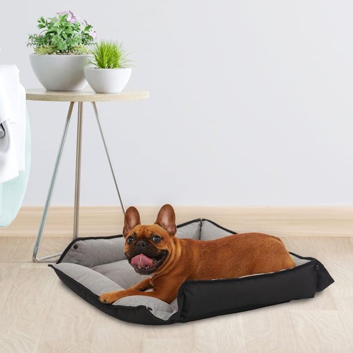 Miniatura 5 de BLACK+DECKER Cama para mascotas de cuatro vías con relleno ecológico suave y transpirable para perros medianos, 24 pulgadas de largo x 20 pulgadas