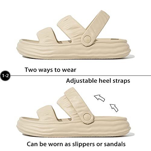 QIGEGE Water Sandals for Womens, Orthotic Slides Fashion Flat Summer Sandals With Comfortable Plantar Fasciitis Arch Support4