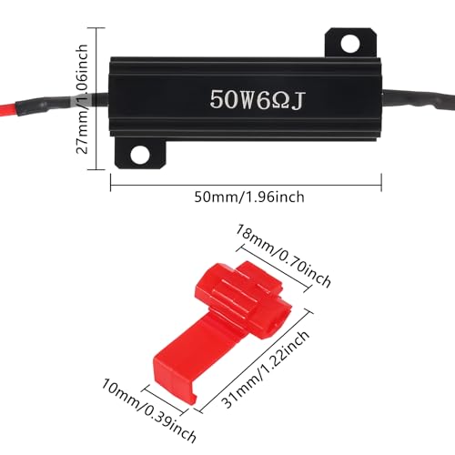 Resistencias LED 50W 6Ohm para señal de giro, 4 piezas miniatura 6