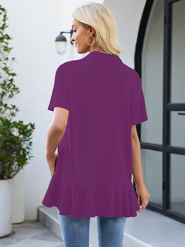 Image of Heymoments Women's Lightweight Open Front Knit Cardigans Short Sleeve Casual Soft Drape Summer Cardigan S-2XL