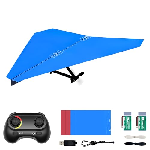 BriCool RC Paper Plane, Remote Control DIY Airplane Kit with Colored Paper, Super Easy Fly Toy for...
