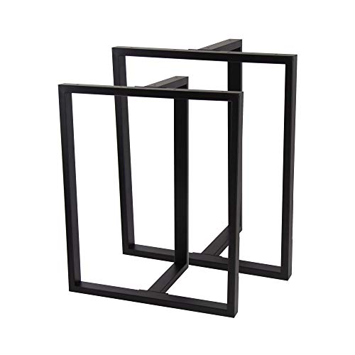 Natural Goods Berlin - Juego de 2 Patas de Mesa Resistentes para mesas Grandes (Forma de T, 72 cm de Altura, Color Negro) Cover