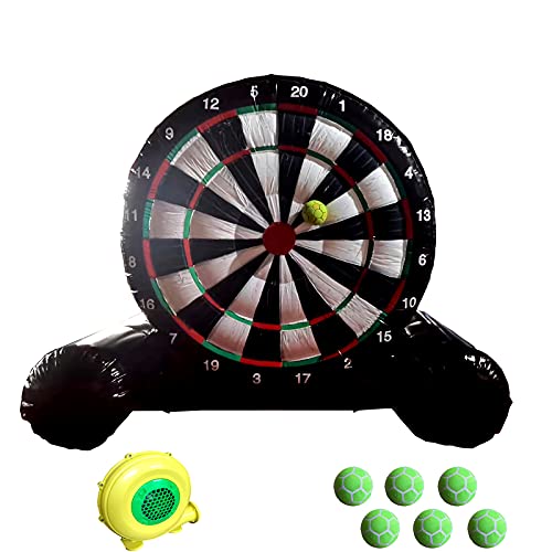 INTSUPERMAI Inflatable Soccer Darts Board 10ft/3m Inflatable Giant Dartboard with 6 PCS Inflatable Balls 110V Blower for Indoor Outdoor Sports Training Entertainment