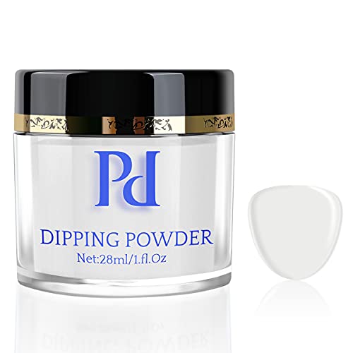 PrettyDiva White Dip Powder - Dipping Powder for French Nail Art Nail Manicure, Fine Dip Nail Powder Long Lasting Odor-Free Nail Dip Powder Pigments -1 oz
