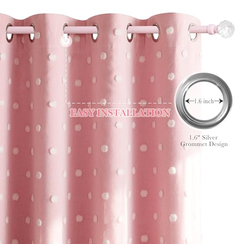 Image of PONY DANCE Pink Curtains for Living Room 96 Inches Long, 52W x 96L