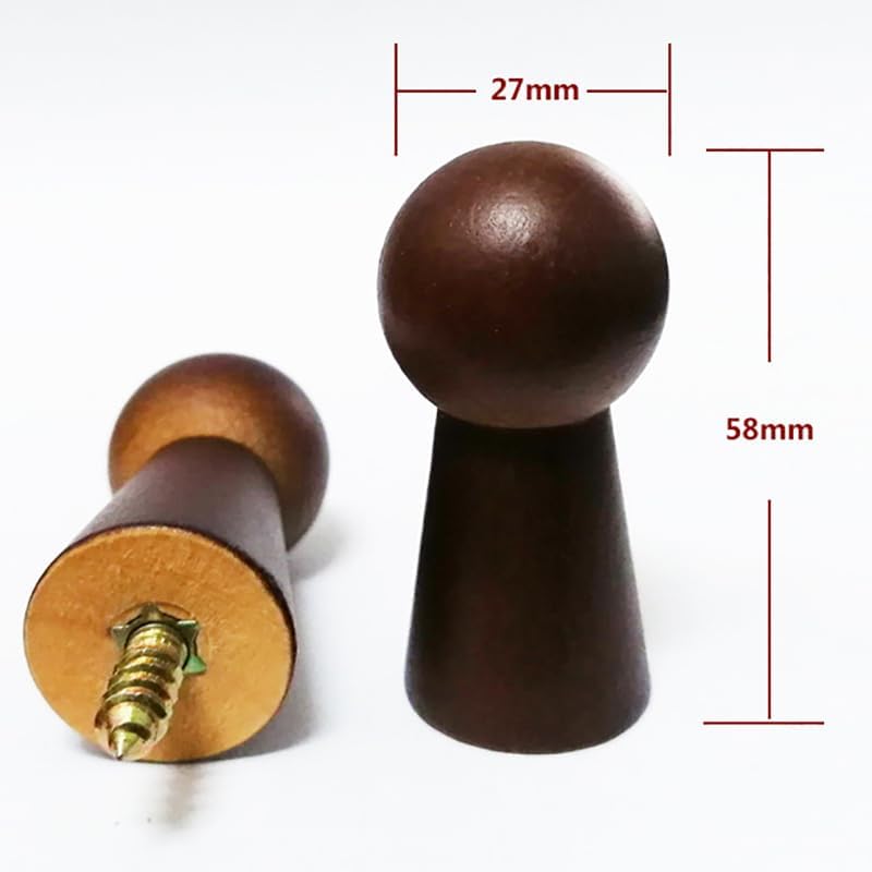 Miniatura 5 de 8 ganchos para colgar en la parte trasera de la puerta de 27 x 58 pulgadas, color rojo y marrón (con tornillos M6), ganchos de madera para colgar