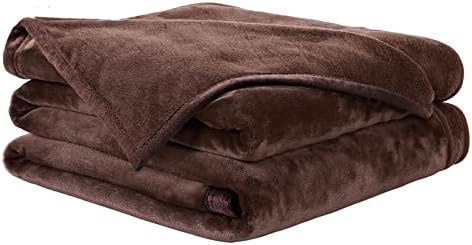 EASELAND Soft Blanket Warm Fuzzy Microplush Lightweight Thermal Fleece Blankets for Couch Bed Sofa,California King 102X108Inch,Chocolate