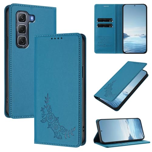 �X�}�z�P�[�X �Ή��@�� for Infinix Hot 60 Pro 4G �yRFID�u���b�N�z�y�J�[�h�z���_�[�t�����z �}�O�l�b�g�J�� �X�^���h�@�\�t���z�X�}�z�P�[�X LakeBlue