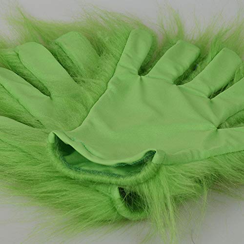image for Yibaision Christmas Latex Mask and Gloves with Red Hat Costume Cosplay
