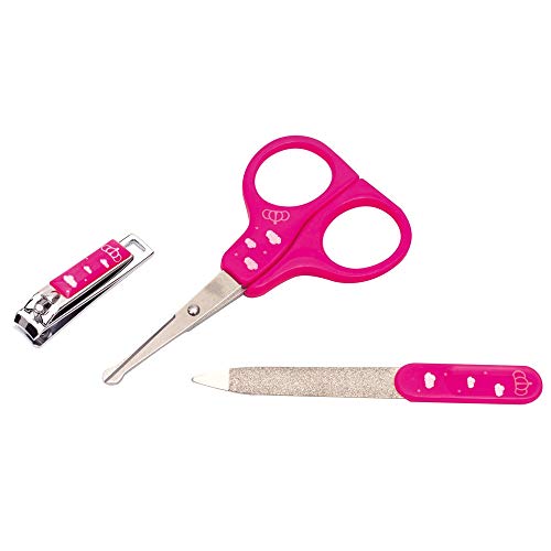 Kit Higiene do Bebê com Tesoura Lixa e Cortador de Unhas Princesa.