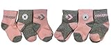 Converse Infant Toddler Socks 6 Pack (Pink(PC0012-A6A)/Grey, 3-4.5(3C-7C Toddler Shoe))