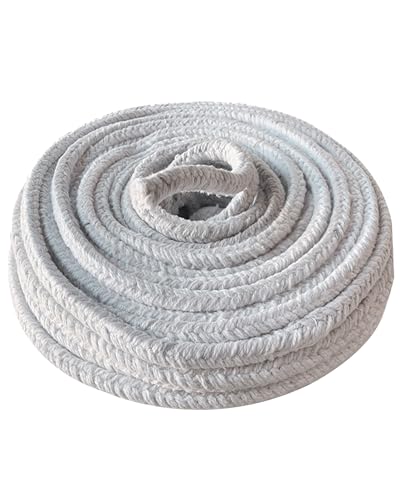 Rope Seal Ceramic Fiber Rope - Round Braided 3.28 Feet, High Temperature Gasket Seal for Boiler Furnace Oven Kiln Casting(6 * 6mm)