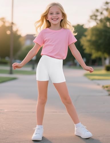 Image of KEREDA Girls Bike Shorts Cotton Cartwheel Dance Under Dress Shorts for Kids