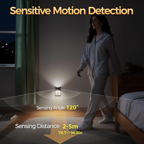 Image of DORESshop LED Night Light[2 Pack], Night Lights Plug into Wall, 3 Mode Plug in Night Light with Motion Sensor, Dusk to Dawn Sensor, 5000K Daylight White, Nightlights for Adults, Bedroom, Hallway