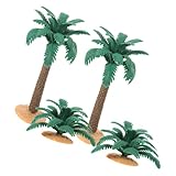 Ipetboom 4 Stück Miniatur Palmenmodell aus Stabilem PVC Naturgetreu für Sandtisch Dekoration und...