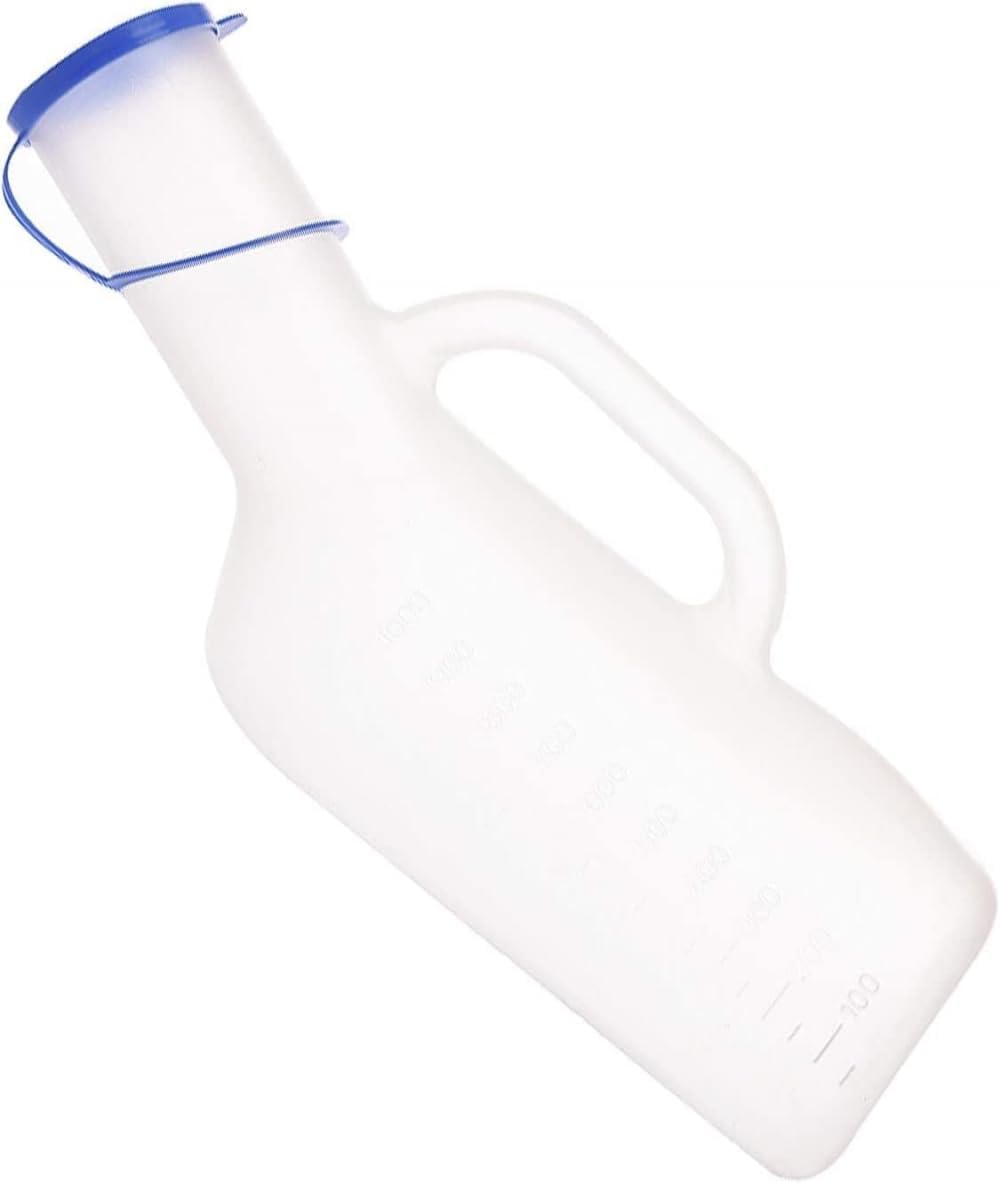Orinal masculino con cuello largo, tapa y asa 1 litro miniatura 1