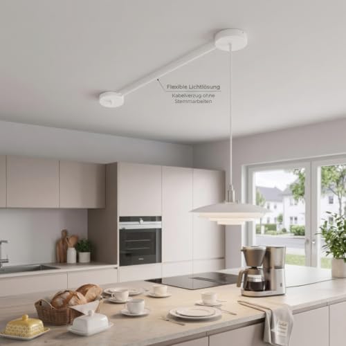 Cache-câbles de plafond en métal noir de 30 cm pour suspension - 2