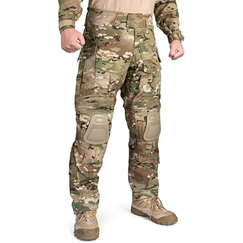 IDOGEAR SPORTS G3 Combat Pants for Men Tactical Military Pants with Knee Pads Trousers Hunting Shooting Training Outdoor Pants (Camo, 30W x 31L) Cover