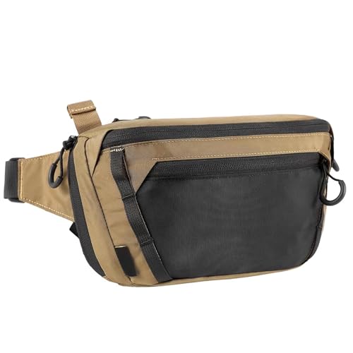 Sac banane tactique marron avec étui pistolet et ceinture réglable