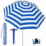 Pincho Sombrilla Playa Grande Familiar 200 cm, 8 Varillas Flexibles Fibra Vidrio
