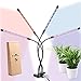 Produktbild Domüy Wachstumslampe für Zimmerpflanzen & Hydrokultur, 4 Köpfe mit LEDs, Zeitschaltuhr, Clip, schwenkbar, USB- und Netzteil, sonnenähnliches Vollspektrum-Pflanzenlicht für Aussaat, Blüten und Früchte