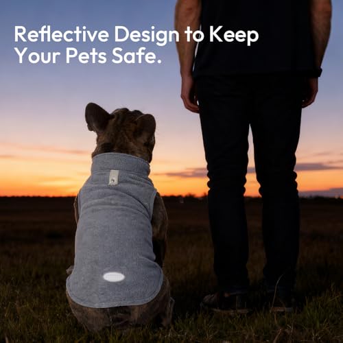 Image of 2Pack Fleece Dog Sweater Vest with Leash Ring Pullover Dog Clothes Sweaters for Small Dogs with Reflective Strip Puppy Clothes Sweater Soft Lightweight Jacket for Fall /Spring /Winter