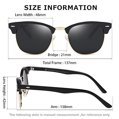 Image of AEVOGUE Polarized Semi Rimless Sunglasses for Men Women, Retro UV400 Sun Glasses for Driving Outdoor